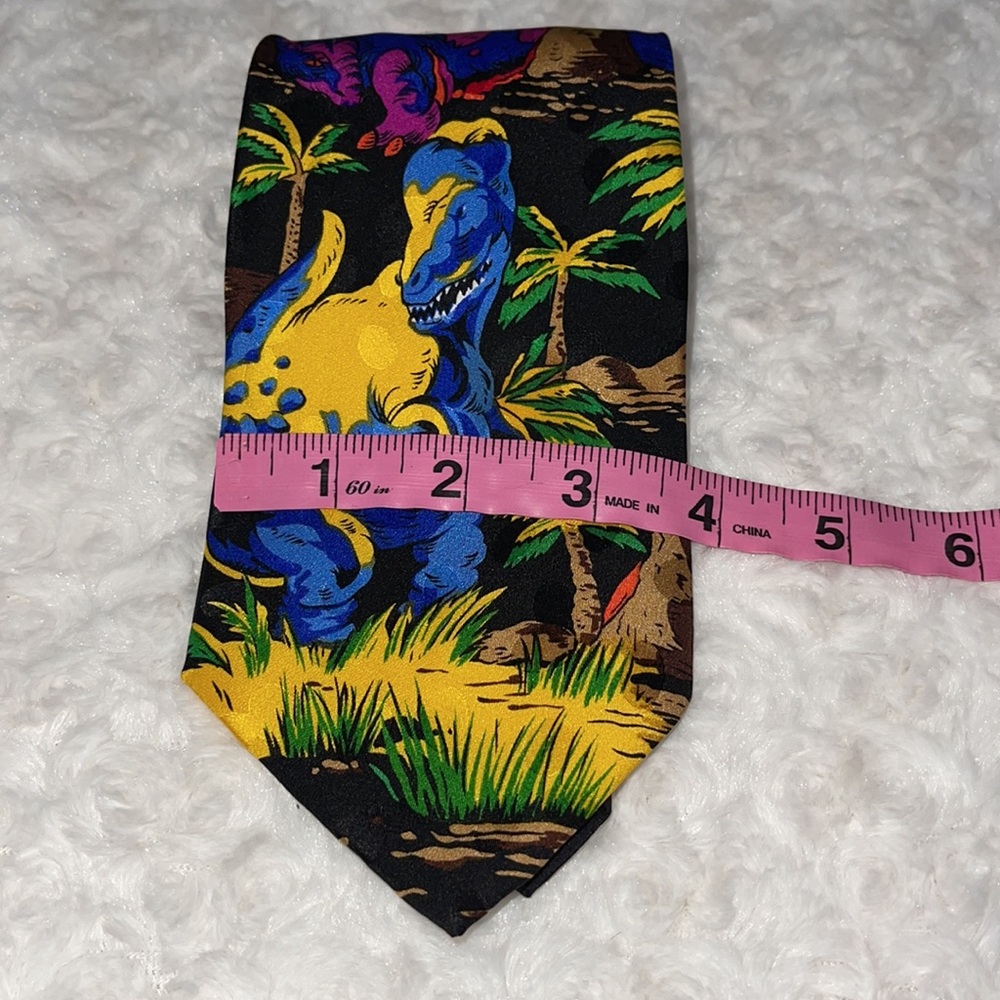 ADDICTION DINOSAUR SILK TIE Black - Picture 7 of 7